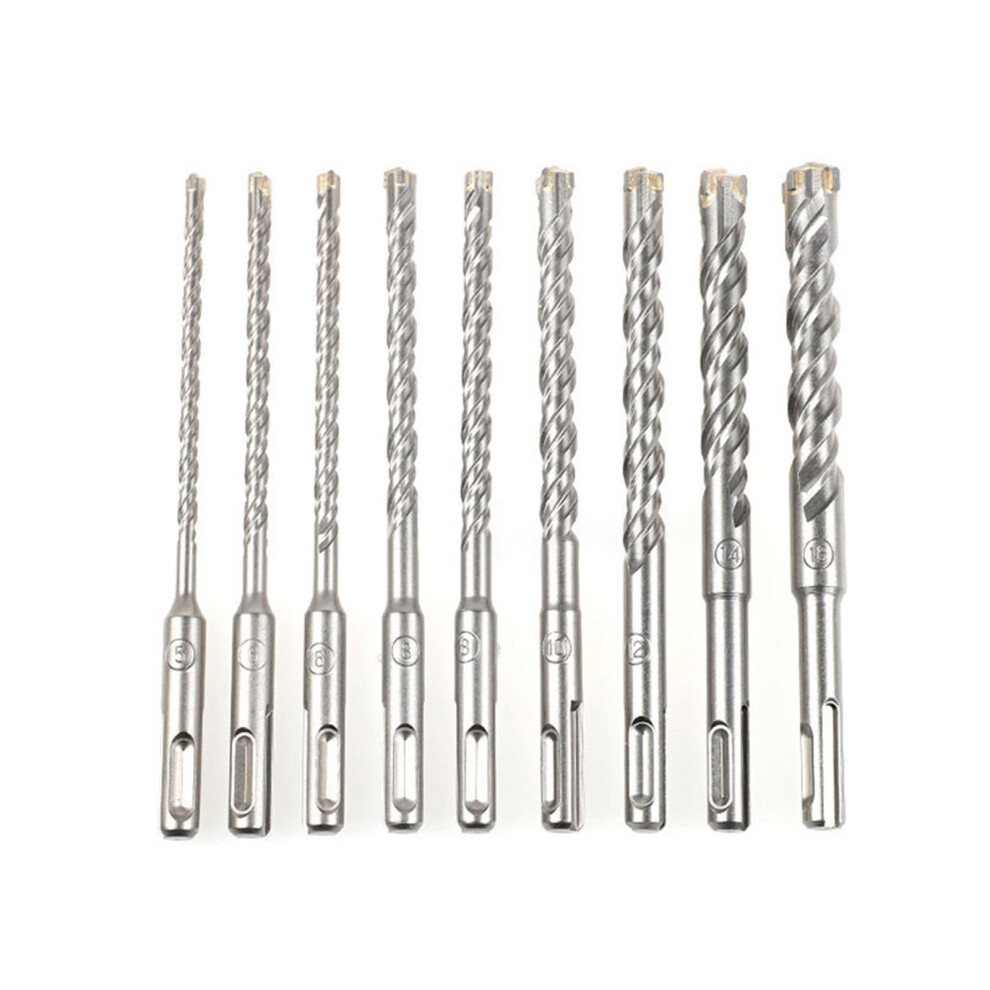 Four-Edged Serrated Concrete Drill Bit Set High-9Pc 5 To 16Mm 7696000235431
