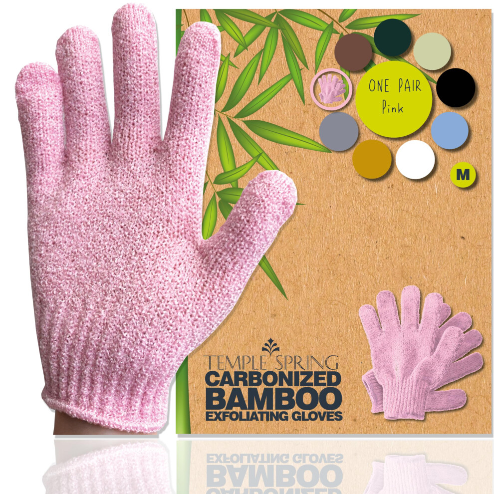 Temple Spring Exfoliating Glove Rayon Bamboo Exfoliating Body Scrubber Loofah Washcloth Exfoliate Loofa Shower Scrubber Body Exfoliator Scrub Sh