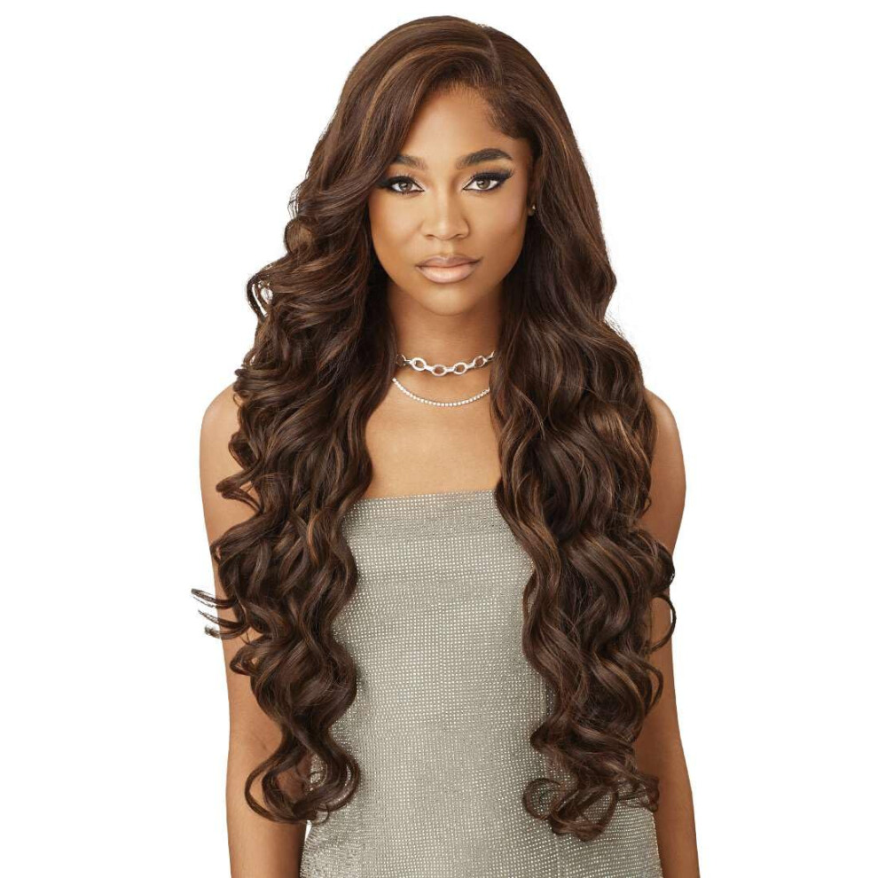 Outre Unisex Brown Lace Front Wig - Melted Hairline - Swirlista - Swirl 112 (Dark 2)