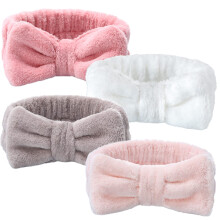 VITEVER 4-pak spa pandeb?nd til vask af ansigt piger makeup sl?jfe h?rb?nd mikrofiber kvinder pandeb?nd Elastisk pandeb?nd til hudpleje gaver til
