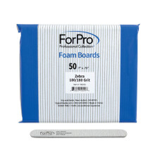 ForPro Professional Collection Zebra Foam Board 180/180 korn dobbeltsidet manicure neglefil 7 L x ,75 W 50-Count