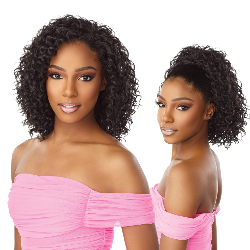 Sensationnel Instant Weave Half Wig - 14 Synthetic Blendwig Adjustable Drawstring For Seamless Hair Blending (1 Jetblack)