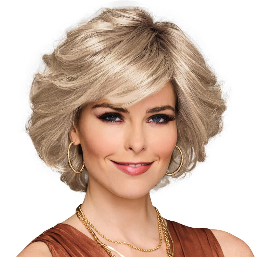 Gabor Unisex Cream Gimme Drama Chin-Length Pageboy Long Layered Bob Wig By Hairuwear, Average Cap, Gf16-22 Iced Sweet