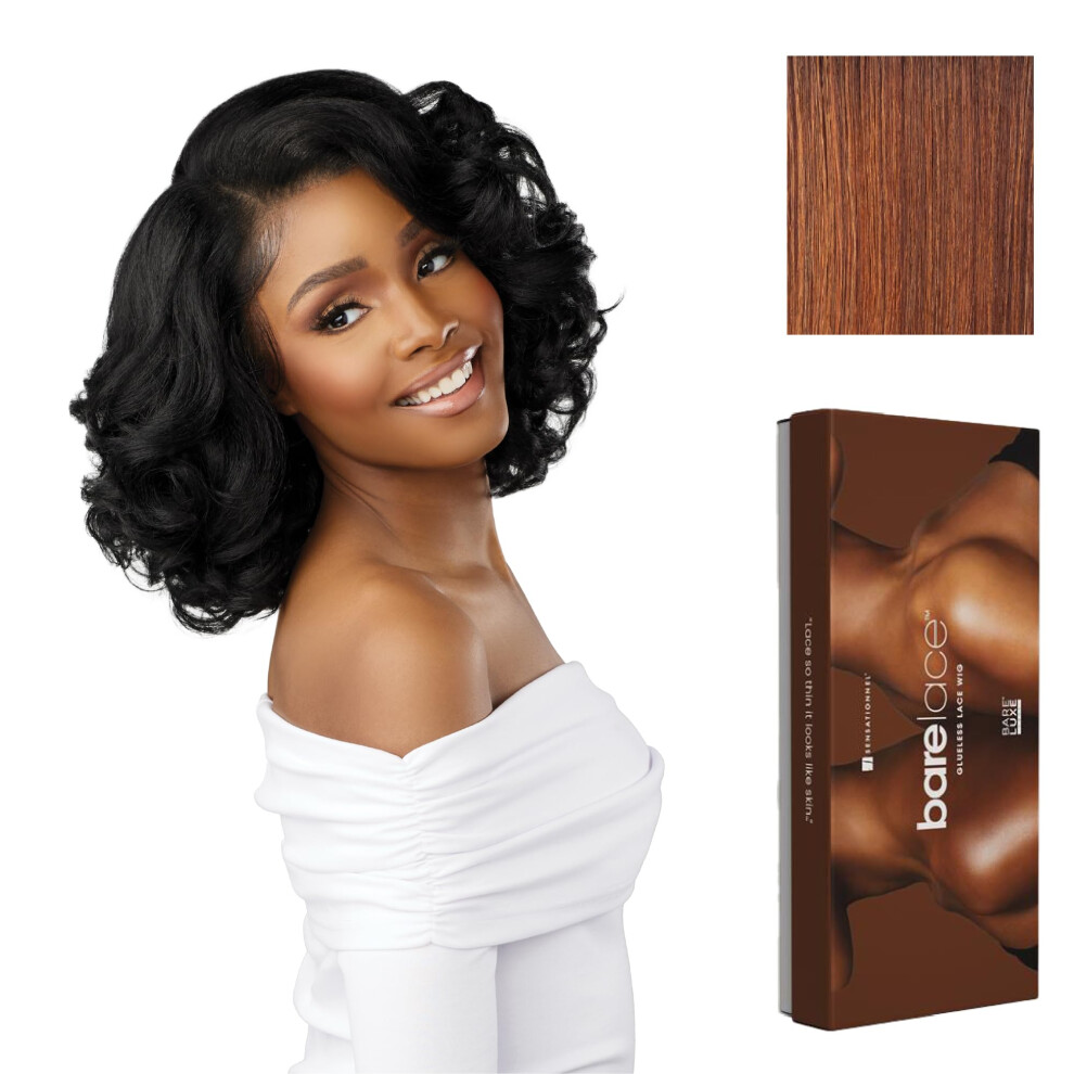 Sensationnel Unisex Bare Lace 13X6 Wigs - Unit 19 Lacefrontal Glueless Synthetic 180 Degree Preplucked Hairline (Flamboyageauburn)