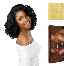 Sensationnel Bare Lace 13X6 Percken  Einheit 19 Lacefrontal, leimloses Synthetikhaar, 180 Grad vorgezupfter Haaransatz (LIGHTGOLDENBLONDE)