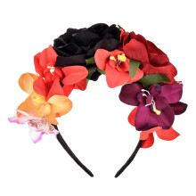 Accesyes Kostume Mexicansk Flower Crown Day of Dead Hovedstykke Hawaiian BOHO Blomster pandeb?nd Dia de Los Muertos Party Favor (Orange Bl? Gul)