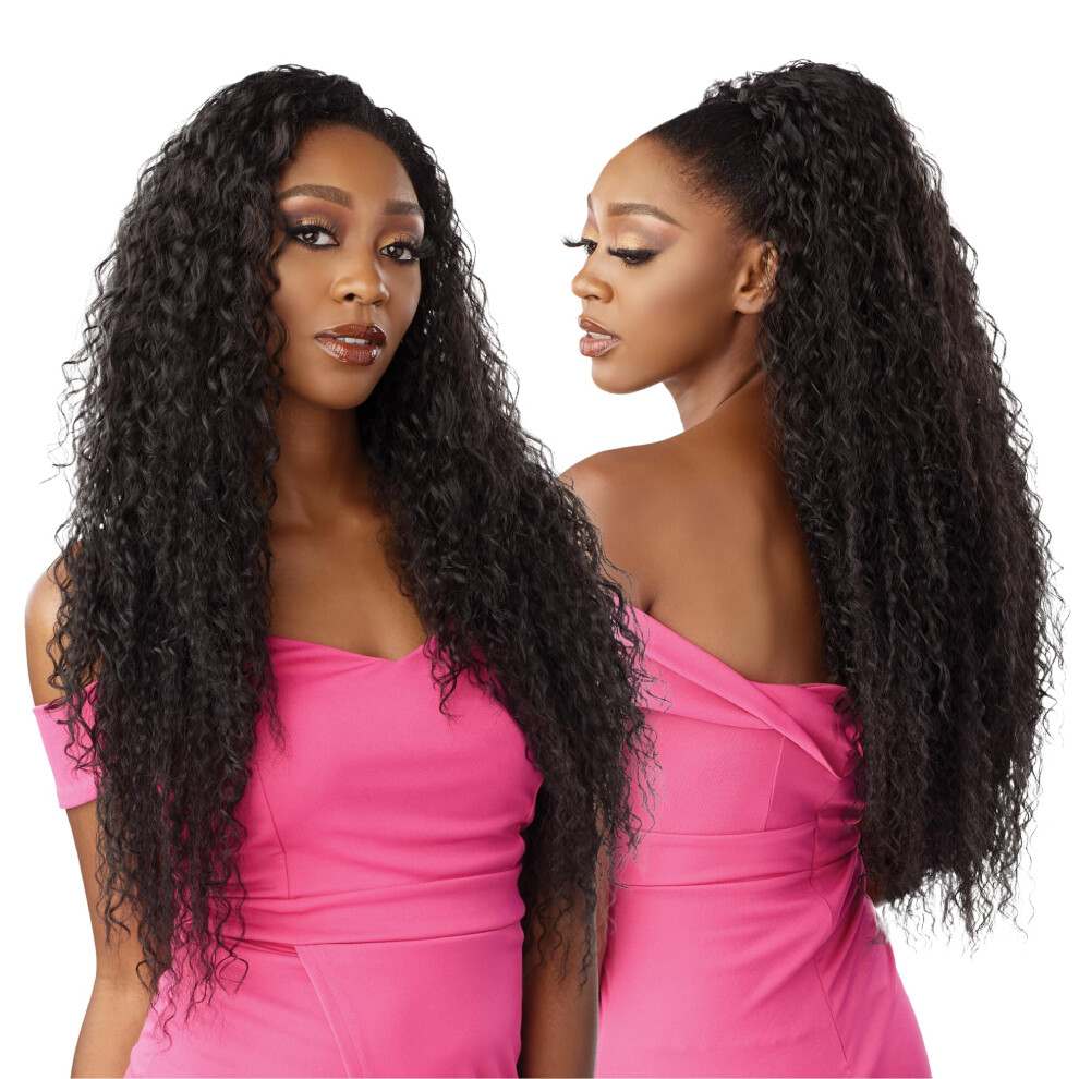 Sensationnel Instant Weave Half Wig - 20 Synthetic Blendwig Adjustable Drawstring For Seamless Hair Blending (1 Jetblack)