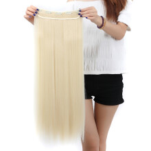 S-noilite Hot Sell 30 Inches(76cm) Long Straight Bleach Blonde 3/4 Full Head One Piece 5 Clips Hairpiece Clip In Hair Extensions Extension Sexy lady