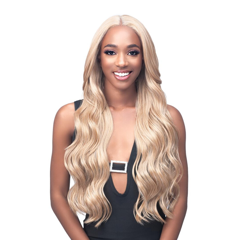Bobbi Boss Unisex Glueless Invisible Lace Human Hair Blend Wig Mblf005 Antonia (1B)