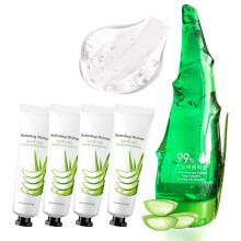 JunKuJK 99% zuivere Alo?Vera-gel - Hydraterende Alo?Vera-gel voor gezicht en huid Geen plakkerige vochtinbrengende Alo?gel (5 stuks) B