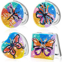 FILASLFT Diamond Art Kompakt spegel Butterfly Design Brbar frstoringsspegel presenter