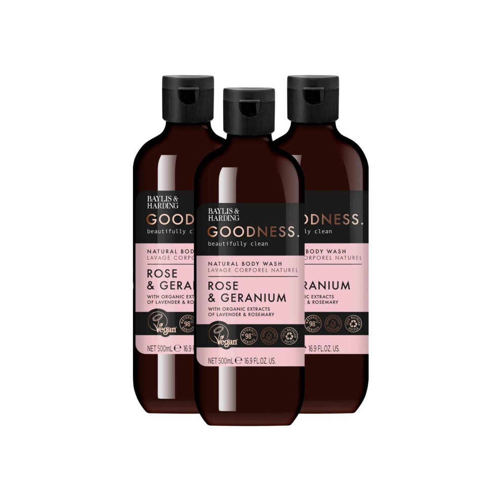 Baylis & Harding Bodywash 500Ml Rose & Geranium [Grbwrg]