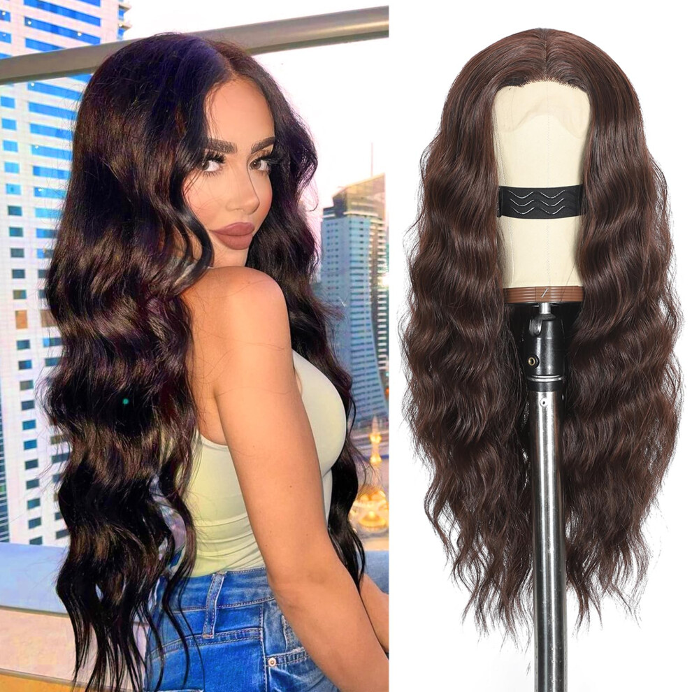 Scentw Unisex Red Auburn Wigs For Women Long Wavy With Natural Lace Hairline Auburn Lace Front Wig Natural Middle Part Glueless Synthetic Wig For Daily Party Be