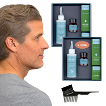 Colorsmith Haar- und Bartfarbe für vollständige Grauabdeckung 2er-Pack - Mittel-Aschblond - Ammoniakfreie Haar- und Bartfärbemittel