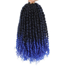 Bestlove Blauw Pretwisted Passion Twist Gehaakt Haar 14 Inch 8 Packs Pre-looped Ombre Blauw Gehaakt Haar Water Wave Passion Twist Vlechthaarextensies