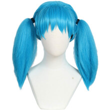 Linfairy Womens Blue Ponytails Wig Costume Halloween Cosplay Wigs