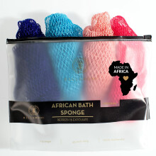 BELLANOMI Esponja de red exfoliante africana de 4 piezas, esponja de baρo africana larga, autιntica de origen ιtico de Nigeria, ideal para uso di