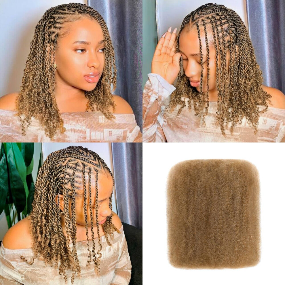 Arcpor Unisex Afro Kinkys Bulk Human Hair 14 Inch 50G/Pack Soft 4C Afro Kinky-Curly Human Hair Bulk For Twist Dreadlocks Extensions Repair Locs #27 1 Pack (27# 1