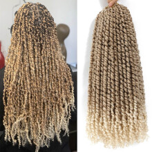 Blonde Pretwisted Passion Twist Gehaakt Haar Pre-looped 18 Inch 8 Packs Ombre 27 613 Crochet Passion Twist Hair Pre-looped Long Goddess Bohemian Pass