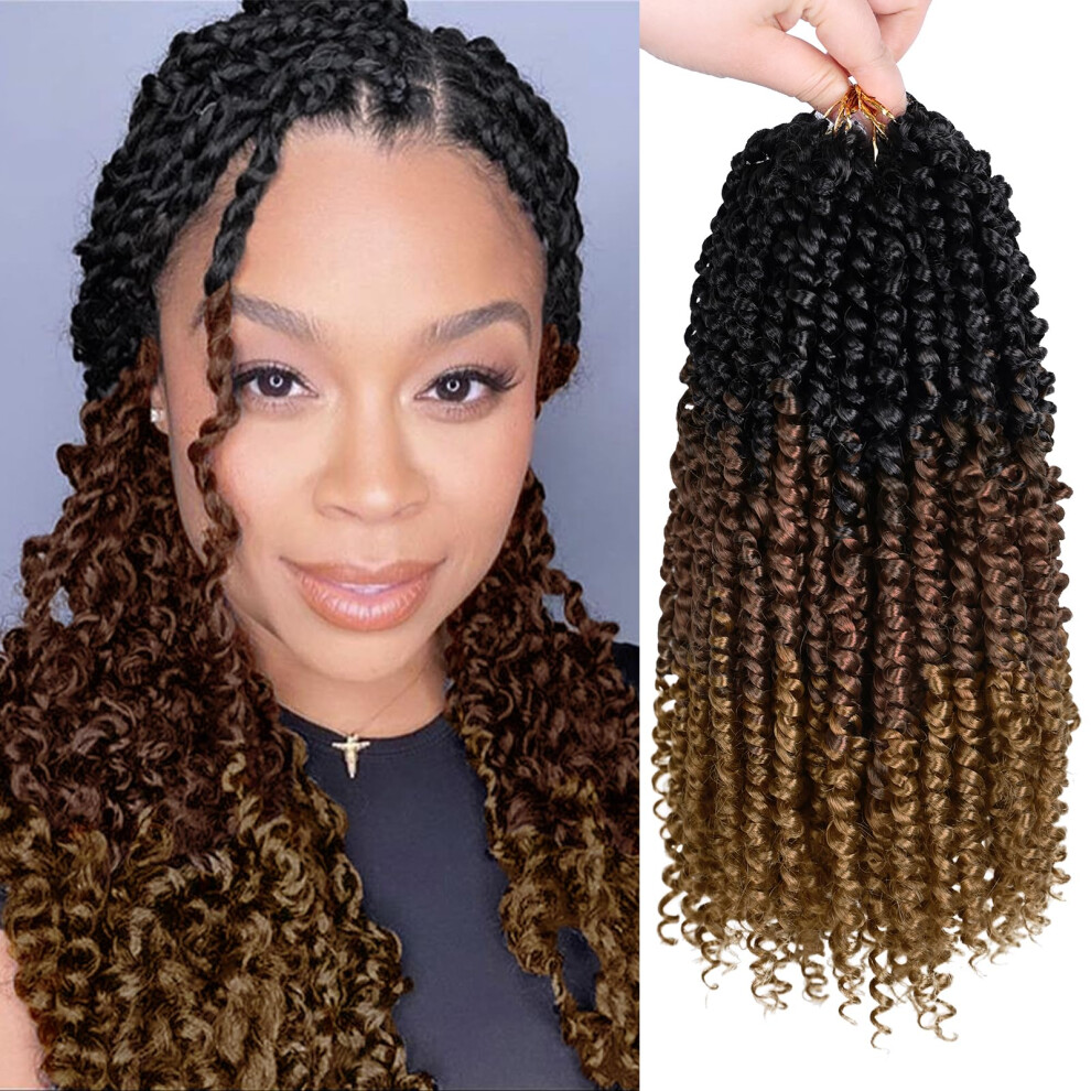 Nayoo Unisex Passion Twist Hair - 8 Packs 12 Inch Passion Twist Crochet Hair For Women Crochet Pretwisted Curly Hair Passion Twists Synthetic Braiding Hair