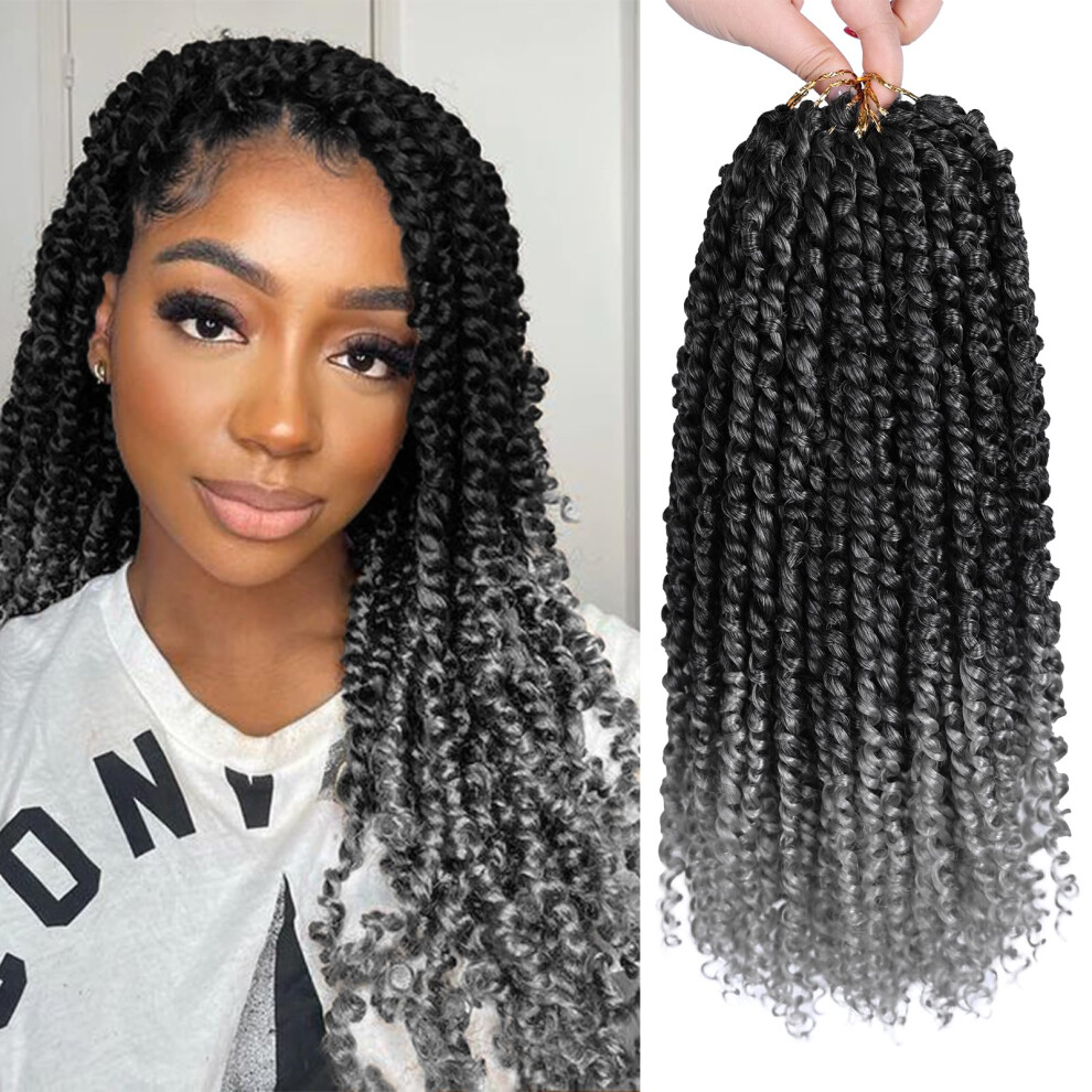 Nayoo Unisex Passion Twist Hair - 8 Packs 14 Inch Passion Twist Crochet Hair For Women Crochet Pretwisted Curly Hair Passion Twists Synthetic Braiding Hair