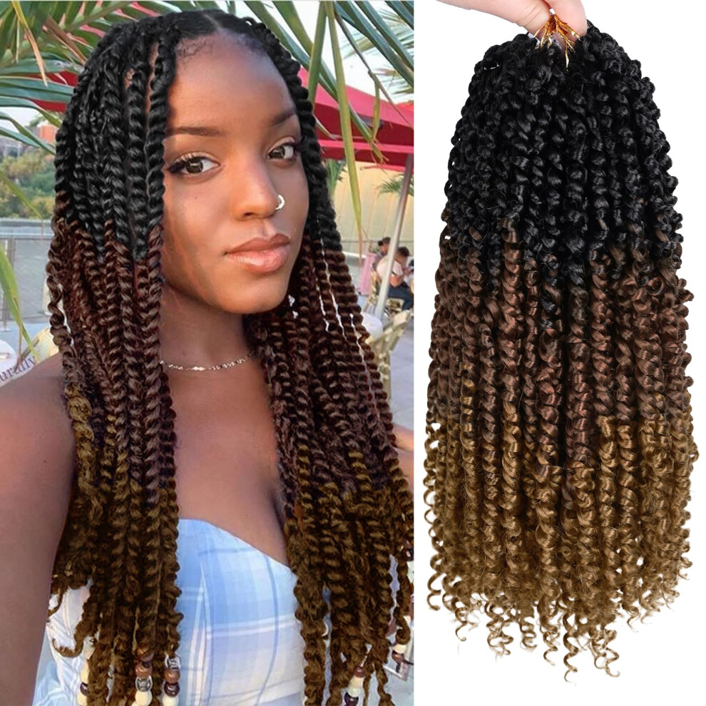 Nayoo Unisex Passion Twist Hair - 8 Packs 14 Inch Passion Twist Crochet Hair For Women, Crochet Pretwisted Curly Hair Passion Twists Synthetic Braiding Hair