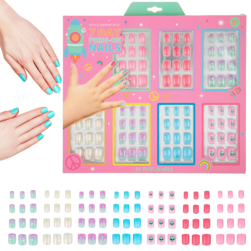 Coleção de Manicure 7 Dias da Style Essentials - Conjunto de 84PC Unhas Postiças