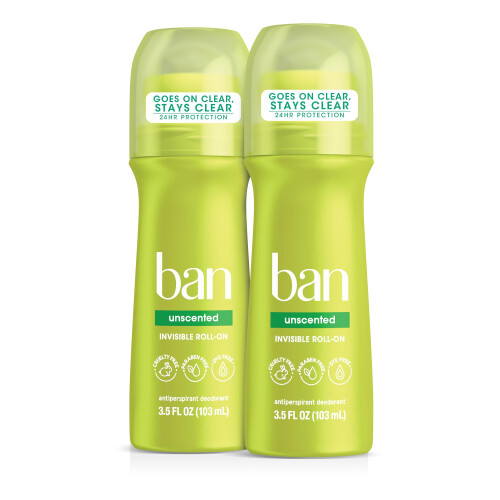 Ban Original Ongeparfumeerde 24-uurs Onzichtbare Antitranspirant, Roll-on Deodorant