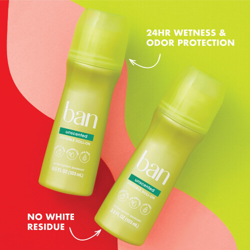 Ban Original Ongeparfumeerde 24-uurs Onzichtbare Antitranspirant, Roll-on Deodorant 1