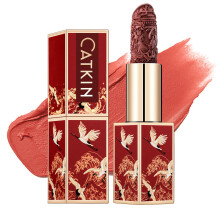 Catkin Rouge Rossetto opaco Nude Impermeabile a lunga durata Carving Satinato Idratante Liscio Morbido 0,13 Once-Stile cinese (CO137)