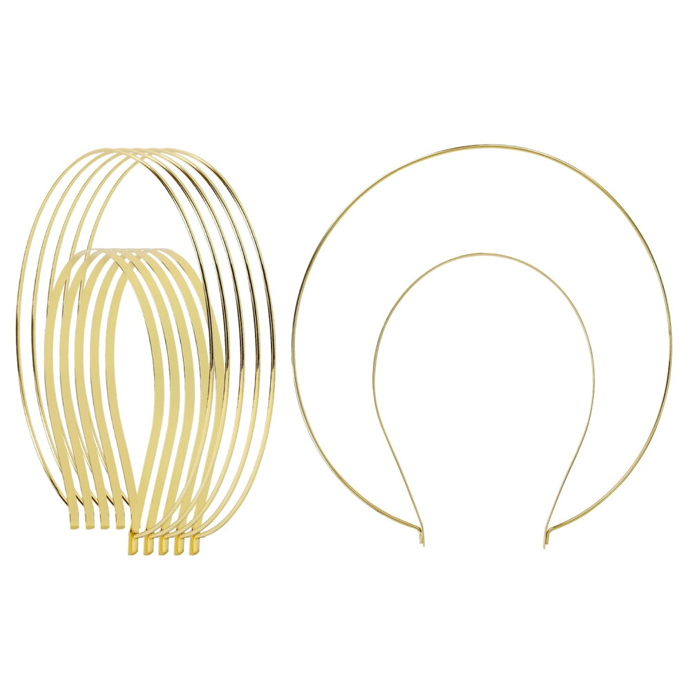Lawie Unisex Gold 6 Pack 2 Layer Metal Queen Goddess Angel Halo Crown Headband Hairbands Tiara Hair Hoops Diy Craft Bands Wedding Bridal Headpieces Prom Hal