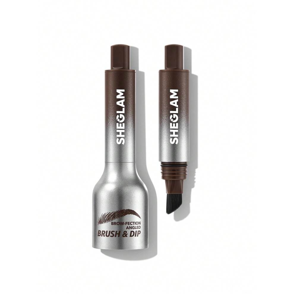 Sheglam Brow-Fection Angled Brush & Dip Upgraded Microblading Eyebrow Pen Long Lasting Waterproof Easy To Color-Chocolate