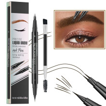 Pinkiou ?jenbrynspen Microblading ?jenbrynspen 2-i-1 vandt?t ?jenbrynspen Dual-ended ?jenbrynspen med 2-gaffelspidser og pr?cisionsb?rste?jenbryn