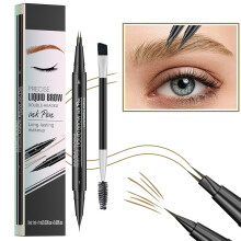 Pinkiou ?jenbrynspen Microblading ?jenbrynspen 2-i-1 vandt?t ?jenbrynspen Dual-ended ?jenbrynspen med 2-gaffelspidser og pr?cisionsb?rste?jenbryn