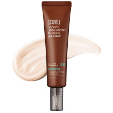 ACWELL Crema de ojos antiarrugas intensiva equilibrante del pH de regaliz 1.01 fl.oz. -Para ojeras e hinchazσn con pιptidos y crema facial antien
