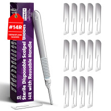 MyMed #14R Blades Dermaplaning Schaal- en Huidverzorging - 15 Stuks voor Vrouwen + Handvat #3