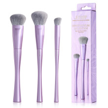 Jessup Gezichtsmake-upborstelset 3 stuks Ultrazachte dichte make-upborstels voor foundation, contourpoeder en blush Premium synthetische vezels Luxe