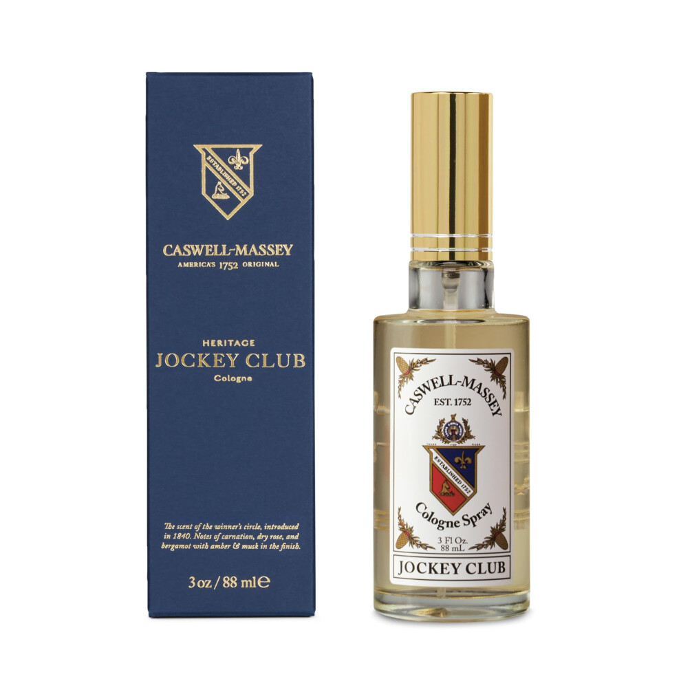 Caswell-Massey Amber Jockey Club Cologne Spray Aromatic Blend Of Bergamot & Jasmine Scented Cologne Spray For Men & Women 3 Oz