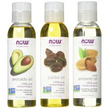 Now Foods Amostra de Óleos Hidratantes: Amêndoa Doce, Abacate e Jojoba - Frascos de 120ml