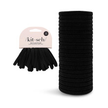 Kitsch Elastische Haargummis für Frauen - Schwarze Haargummis ohne Schäden | Gummibänder für Haare