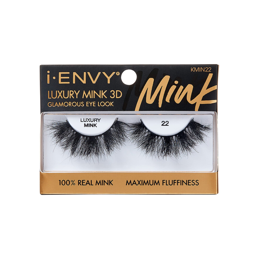 Ienvy I-Envy False Lashes Luxury Mink Collection Eyelashes 100% Real Mink Glamorous Eye Look Lashes Maximum Fluffiness 3D Multi-Curl Angle
