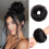 XIXISNOW Messy Bun Haarschmuck 100% Echthaar Chignons Scrunchie Lockiger Fluffiger Dutt 1