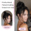 XIXISNOW Messy Bun Haarschmuck 100% Echthaar Chignons Scrunchie Lockiger Fluffiger Dutt 3