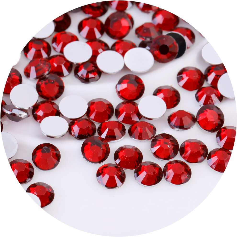 Laviyo Dark/Red 4500 Pcs Ss6 2Mm Flatback Rhinestones For Nails Art Crafts Glitter Round Gems Crystals Diy Clothes Shoes( Red)