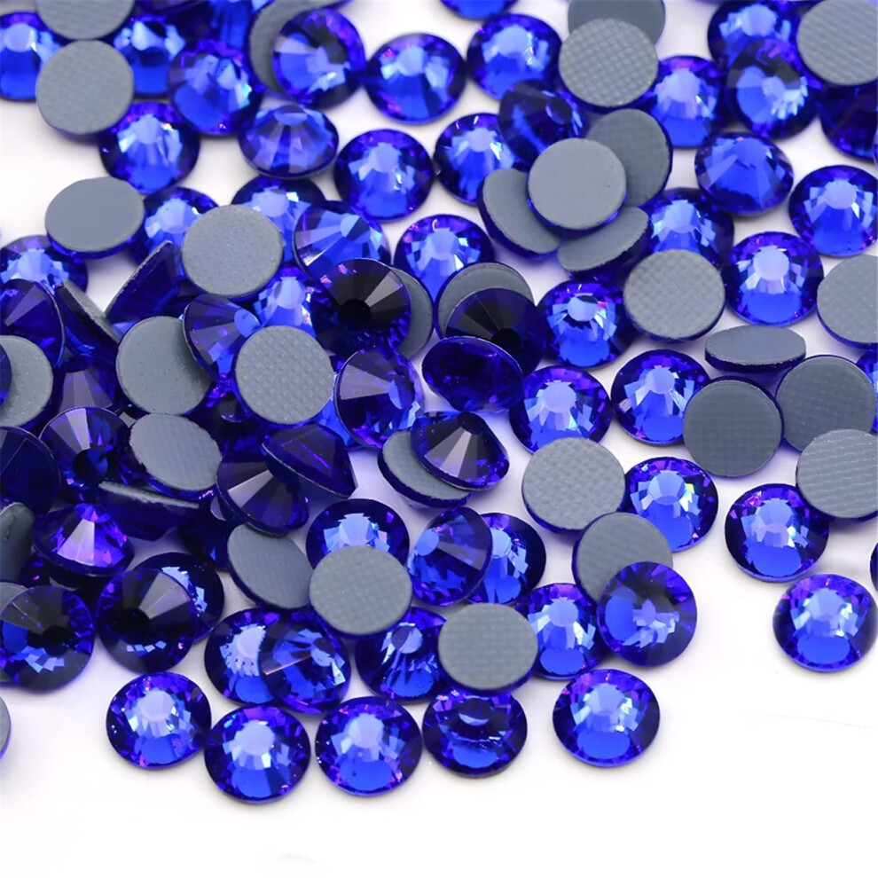 Kzkcy Dark/Blue Hotfix Rhinestones Flatback Glass Rhinestone 1440Pcs Ss16 3.7-3.9Mm Round Gems For Nails Art Glitter Crystals Stone Diy Bags Clothes Shoes (