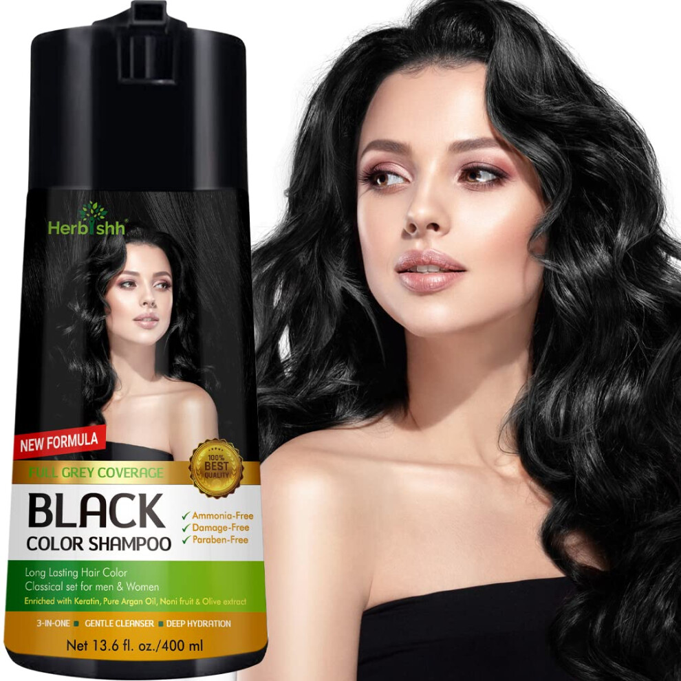 Herbishh Brown Color Enriched Shampoo For Gray Hair Long Lasting Hair Dye Formula And Conditioner Golden