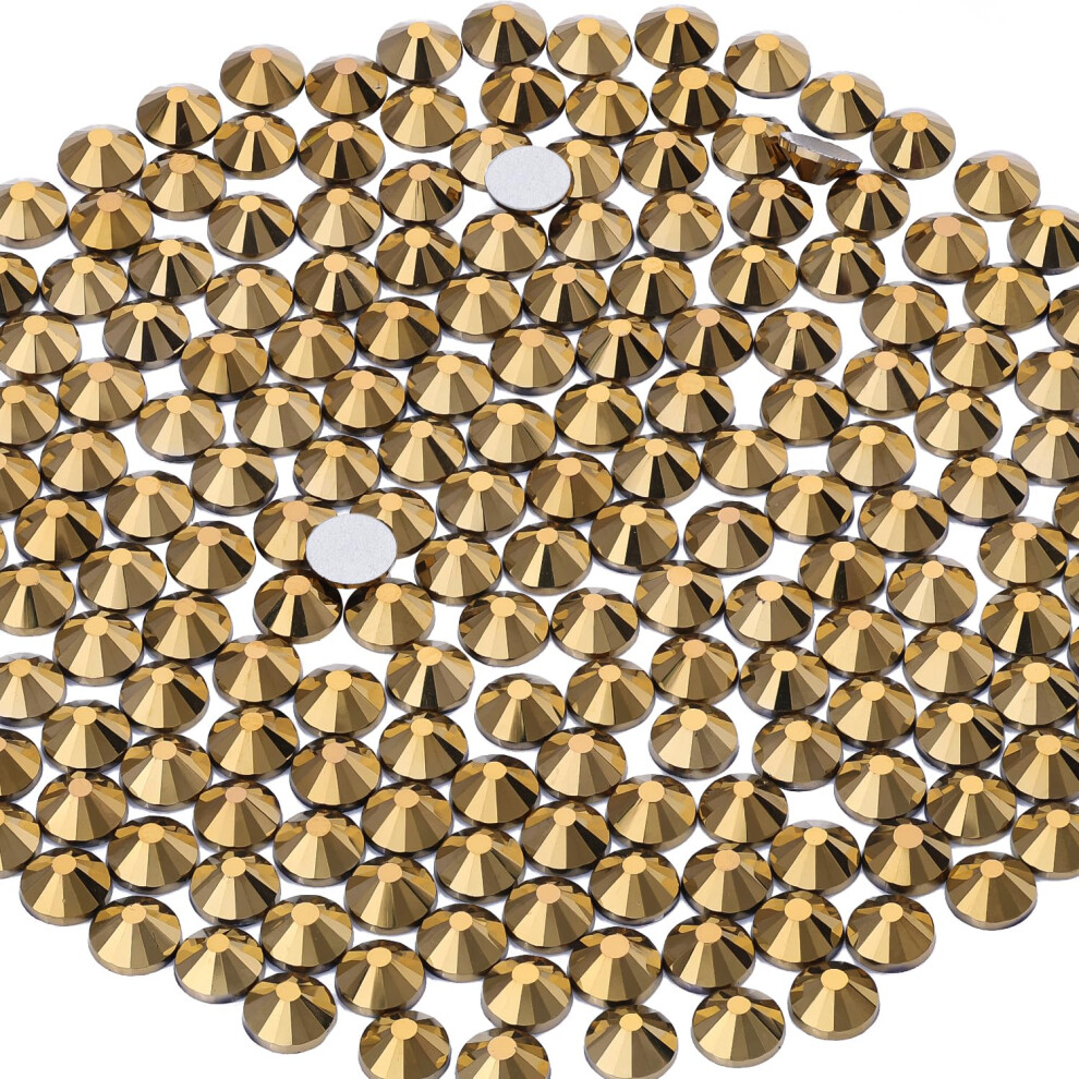 Belleboost 2000Pcs Ss12/3Mm Crystal Rhinestones (Crystal Aurum) Bedazzling Flatback Glass Rhinestones For Crafting Diy Nail Art Makeup Decoration Gems Diomand