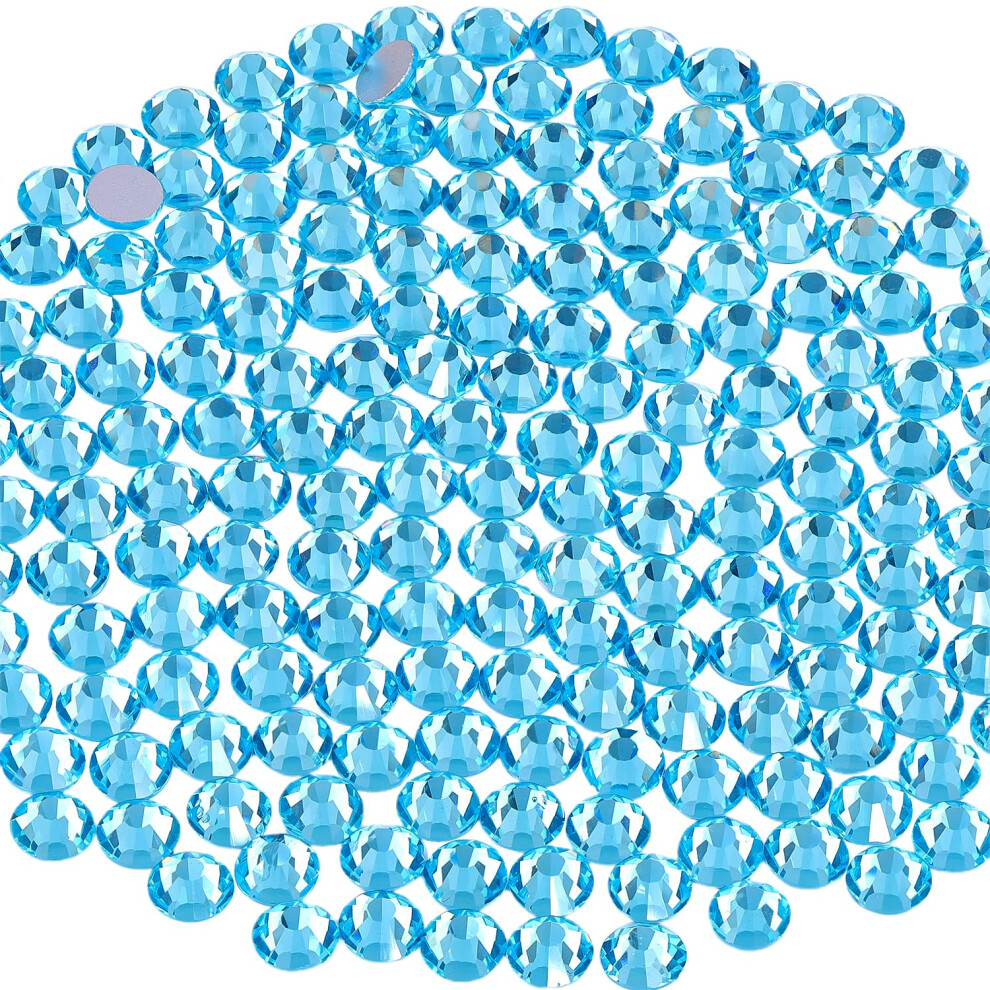 Belleboost 2000Pcs Ss16/4Mm Crystal Rhinestones (Aquamarine) Bedazzling Flatback Glass Rhinestones For Crafting Diy Nail Art Makeup Decoration Gems Diomand Ch