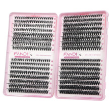 Termszetes szempillafrtk Wispy Cluster szempilla hosszabbtk 640 DB Egyedi szempillk 8-16mm D Curl DIY szempillahosszabbts Natural Look Puha,