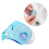 2x supporto a ventosa in plastica per rasoio - nero/azzurro/trasparente 3